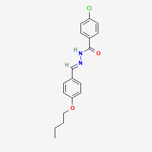 molecular formula C18H19ClN2O2 B11980268 N'-(4-Butoxybenzylidene)-4-chlorobenzohydrazide CAS No. 303083-39-8