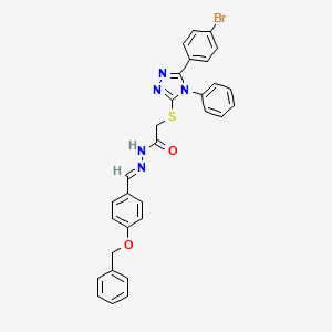 molecular formula C30H24BrN5O2S B11980319 N'-{(E)-[4-(benzyloxy)phenyl]methylidene}-2-{[5-(4-bromophenyl)-4-phenyl-4H-1,2,4-triazol-3-yl]sulfanyl}acetohydrazide CAS No. 303092-84-4