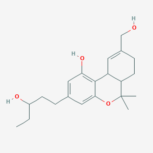 molecular formula C21H30O4 B1198036 9-(Hydroxymethyl)-3-(3-hydroxypentyl)-6,6-dimethyl-6a,7,8,10a-tetrahydro-6H-benzo[c]chromen-1-ol CAS No. 59652-70-9