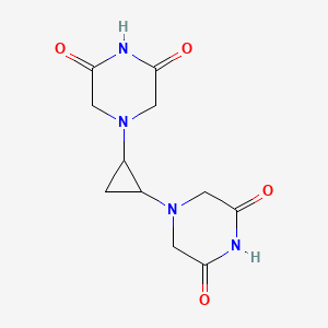 molecular formula C11H14N4O4 B1198040 2,6-Piperazinedione, 4,4'-(1,2-cyclopropanediyl)bis-, trans- CAS No. 66054-22-6
