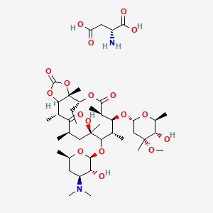 molecular formula C42H72N2O18 B1198071 Erythromycin A cyclic carbonate L-aspartate CAS No. 55171-82-9