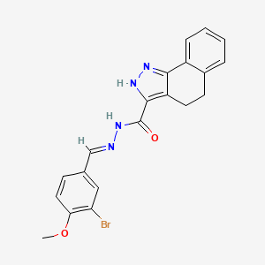 molecular formula C20H17BrN4O2 B11980811 N'-(3-Bromo-4-methoxybenzylidene)-4,5-dihydro-1H-benzo[g]indazole-3-carbohydrazide CAS No. 303107-69-9