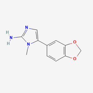 molecular formula C11H11N3O2 B1198084 5-(1,3-Benzodioxol-5-yl)-1-methyl-2-imidazolamine 