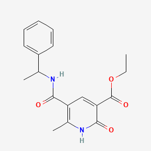 molecular formula C18H20N2O4 B1198087 ETHYL 6-METHYL-2-OXO-5-[(1-PHENYLETHYL)CARBAMOYL]-1H-PYRIDINE-3-CARBOXYLATE 