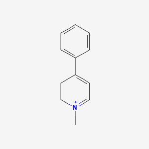 molecular formula C12H14N+ B1198091 1-Methyl-4-phenyl-2,3-dihydropyridinium CAS No. 94613-45-3