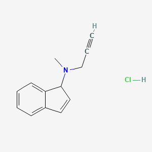 molecular formula C13H14ClN B1198093 N-Methyl-N-propargyl-(1-indanyl)-ammonium hydrochloride CAS No. 69659-15-0