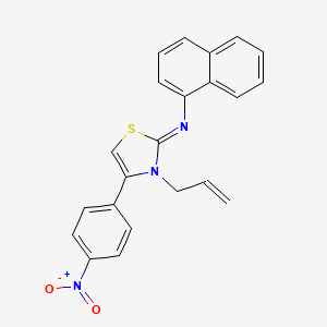 molecular formula C22H17N3O2S B11980962 N-(3-Allyl-4-(4-nitrophenyl)-1,3-thiazol-2(3H)-ylidene)-1-naphthalenamine 