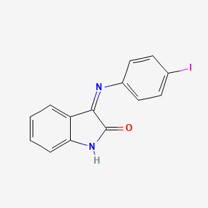 molecular formula C14H9IN2O B11981072 (3Z)-3-[(4-iodophenyl)imino]-1,3-dihydro-2H-indol-2-one 
