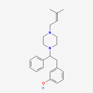 molecular formula C23H30N2O B1198110 1-(3-Methyl-2-butenyl)-4-(2-(3-hydroxyphenyl)-1-phenylethyl)piperazine CAS No. 76567-26-5