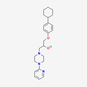 molecular formula C24H33N3O2 B1198118 1-(4-Cyclohexylphenoxy)-3-[4-(pyridin-2-yl)piperazin-1-yl]propan-2-ol 
