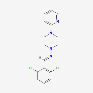 molecular formula C16H16Cl2N4 B11981226 N-(2,6-Dichlorobenzylidene)-4-(2-pyridinyl)-1-piperazinamine 
