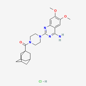 molecular formula C25H34ClN5O3 B1198123 2-(4-(1-Adamantane carbonyl)piperazinyl)-4-amino-6,7-dimethoxyquinazoline hcl CAS No. 99899-46-4