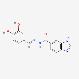 molecular formula C15H12N4O3 B11981230 N'-(3,4-Dihydroxybenzylidene)-1H-benzimidazole-6-carbohydrazide 