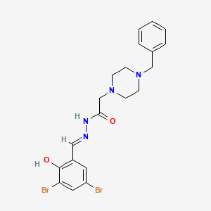 molecular formula C20H22Br2N4O2 B11981332 2-(4-benzyl-1-piperazinyl)-N'-[(E)-(3,5-dibromo-2-hydroxyphenyl)methylidene]acetohydrazide 