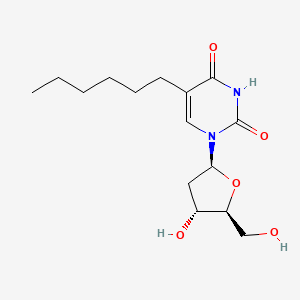 molecular formula C15H24N2O5 B1198144 5-hexyl-1-[(2S,4R,5S)-4-hydroxy-5-(hydroxymethyl)tetrahydrofuran-2-yl]pyrimidine-2,4-dione 