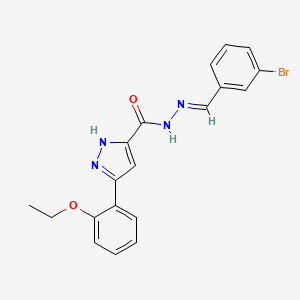 molecular formula C19H17BrN4O2 B11981516 N'-(3-Bromobenzylidene)-3-(2-ethoxyphenyl)-1H-pyrazole-5-carbohydrazide 