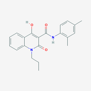 molecular formula C21H22N2O3 B11981605 N-(2,4-dimethylphenyl)-4-hydroxy-2-oxo-1-propyl-1,2-dihydroquinoline-3-carboxamide CAS No. 303093-22-3