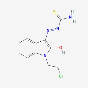 molecular formula C11H11ClN4OS B1198163 {[(3Z)-1-(2-CHLOROETHYL)-2-OXO-2,3-DIHYDRO-1H-INDOL-3-YLIDENE]AMINO}THIOUREA 