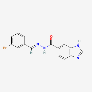 molecular formula C15H11BrN4O B11981826 N'-[(E)-(3-bromophenyl)methylidene]-1H-benzimidazole-5-carbohydrazide 