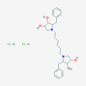 molecular formula C28H42Cl2N2O4 B119819 3,4-Pyrrolidinediol, 1,1'-(1,6-hexanediyl)bis(2-(phenylmethyl)-, dihydrochloride CAS No. 141839-02-3