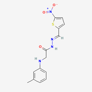 molecular formula C14H14N4O3S B11981944 N'-[(E)-(5-nitro-2-thienyl)methylidene]-2-(3-toluidino)acetohydrazide 