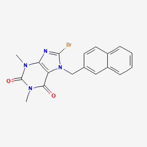 molecular formula C18H15BrN4O2 B11981952 8-bromo-1,3-dimethyl-7-(2-naphthylmethyl)-3,7-dihydro-1H-purine-2,6-dione 