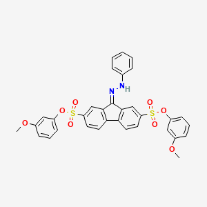 molecular formula C33H26N2O8S2 B11981959 bis(3-methoxyphenyl) 9-(phenylhydrazono)-9H-fluorene-2,7-disulfonate 