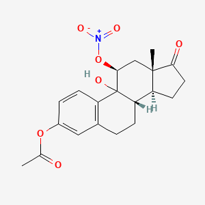 molecular formula C20H23NO7 B1198196 9-Hydroxyestrone-3-acetate-11-nitrate CAS No. 33767-88-3