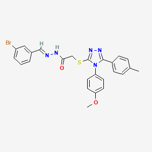 molecular formula C25H22BrN5O2S B11982010 N'-[(E)-(3-bromophenyl)methylidene]-2-{[4-(4-methoxyphenyl)-5-(4-methylphenyl)-4H-1,2,4-triazol-3-yl]sulfanyl}acetohydrazide 