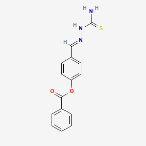molecular formula C15H13N3O2S B11982056 4-(2-(Aminocarbothioyl)carbohydrazonoyl)phenyl benzoate CAS No. 302909-01-9