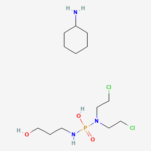 molecular formula C13H30Cl2N3O3P B1198224 bis(2-chloroethyl)amino-(3-hydroxypropylamino)phosphinic acid;cyclohexanamine CAS No. 4465-94-5