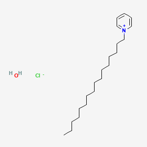 molecular formula C21H38N.Cl.H2O<br>C21H40ClNO B1198228 Cetylpyridinium chloride monohydrate CAS No. 6004-24-6