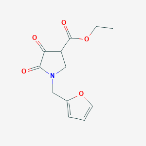 molecular formula C12H13NO5 B119823 Ethyl 1-(2-furylmethyl)-4,5-dioxopyrrolidine-3-carboxylate CAS No. 142774-43-4