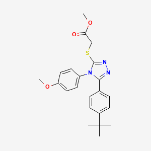 molecular formula C22H25N3O3S B11982524 methyl {[5-(4-tert-butylphenyl)-4-(4-methoxyphenyl)-4H-1,2,4-triazol-3-yl]sulfanyl}acetate 