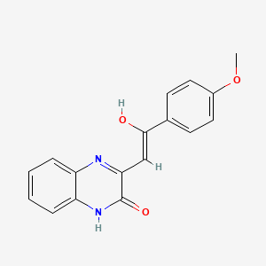 molecular formula C17H14N2O3 B11982649 (Z)-3,4-Dihydro-3-(2-(4-methoxyphenyl)-2-oxoethylidene)quinoxalin-2(1H)-one 