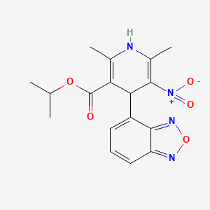 molecular formula C17H18N4O5 B1198273 Isopropyl 4-(benzo[c][1,2,5]oxadiazol-4-yl)-2,6-dimethyl-5-nitro-1,4-dihydropyridine-3-carboxylate 