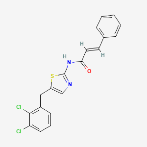 molecular formula C19H14Cl2N2OS B11982744 N-(5-(2,3-Dichlorobenzyl)-1,3-thiazol-2-YL)-3-phenylacrylamide CAS No. 304895-55-4