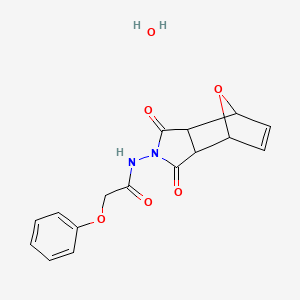 molecular formula C16H16N2O6 B11982825 N-(1,3-dioxo-3a,4,7,7a-tetrahydro-4,7-epoxyisoindol-2-yl)-2-phenoxyacetamide;hydrate CAS No. 1217786-44-1