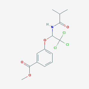 molecular formula C14H16Cl3NO4 B11982842 Methyl 3-[2,2,2-trichloro-1-(isobutyrylamino)ethoxy]benzoate 
