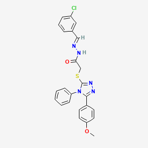 molecular formula C24H20ClN5O2S B11982921 N'-[(E)-(3-chlorophenyl)methylidene]-2-{[5-(4-methoxyphenyl)-4-phenyl-4H-1,2,4-triazol-3-yl]sulfanyl}acetohydrazide 