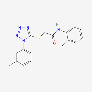 molecular formula C17H17N5OS B11982960 N-(2-methylphenyl)-2-{[1-(3-methylphenyl)-1H-tetraazol-5-yl]thio}acetamide 
