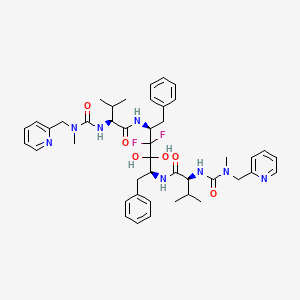 N-{1-Benzyl-2,2-difluoro-3,3-dihydroxy-4-[3-methyl-2-(3-methyl-3-pyridin-2-ylmethyl-ureido)-butyrylamino]-5-phenyl-pentyl}-3-methyl-2-(3-methyl-3-pyridin-2-ylmethyl-ureido)-butyramide