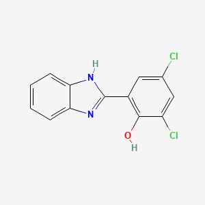 molecular formula C13H8Cl2N2O B11983185 Phenol, 2-(1H-benzimidazol-2-yl)-4,6-dichloro- CAS No. 52828-99-6