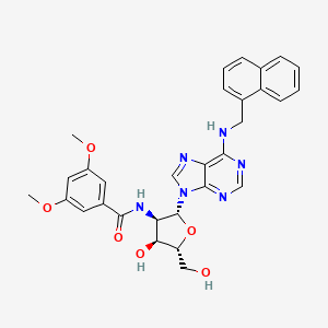molecular formula C30H30N6O6 B1198319 N-Naphthalen-1-ylmethyl-2'-[3,5-dimethoxybenzamido]-2'-deoxy-adenosine 