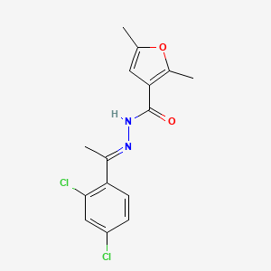 molecular formula C15H14Cl2N2O2 B11983191 N'-[(E)-1-(2,4-dichlorophenyl)ethylidene]-2,5-dimethyl-3-furohydrazide 