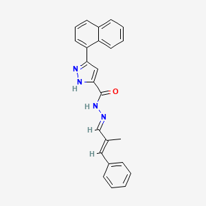 molecular formula C24H20N4O B11983209 N'-[(1E,2E)-2-methyl-3-phenylprop-2-en-1-ylidene]-3-(naphthalen-1-yl)-1H-pyrazole-5-carbohydrazide 
