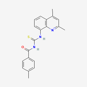 molecular formula C20H19N3OS B1198328 N-[[(2,4-二甲基-8-喹啉基)氨基]-硫代亚甲基]-4-甲基苯甲酰胺 