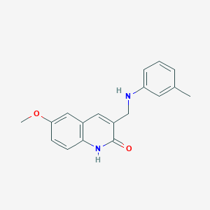 6-methoxy-3-[(3-methylanilino)methyl]-1H-quinolin-2-one