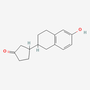 molecular formula C15H18O2 B1198337 3-(1,2,3,4-Tetrahydro-6-hydroxy-2-naphthalenyl)cyclopentanone CAS No. 20771-44-2