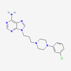 molecular formula C18H22ClN7 B1198339 7-(3-(4-(3-Chlorophenyl)piperazin-1-yl)propyl)adenine CAS No. 52536-31-9